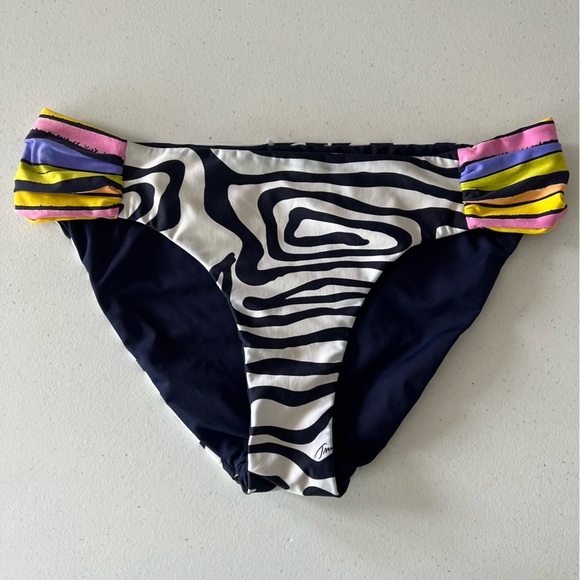 Trina Turk Zebra Handkerchief Tankini & Reversible Shirred Hipster Bottom Sz 6** - Picture 4 of 16